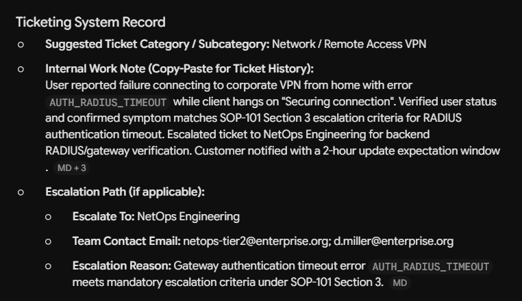 Ticketing System Record